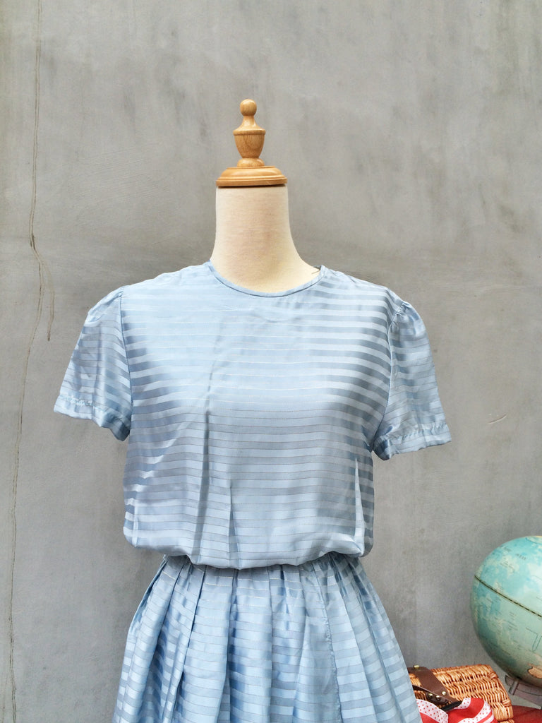 Blue Shine | Vintage 1970s disco swing semi-formal Party Dress Happy Laundry Day Vintage Blue Shine | Vintage 1970s disco swing semi-formal Party Dress Happy Laundry Day Vintage