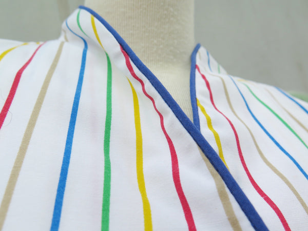 Sugared Stripes | Vintage 1980s rainbow stripes Sugar and Spice and Everything Nice Faux Top Fun Dress