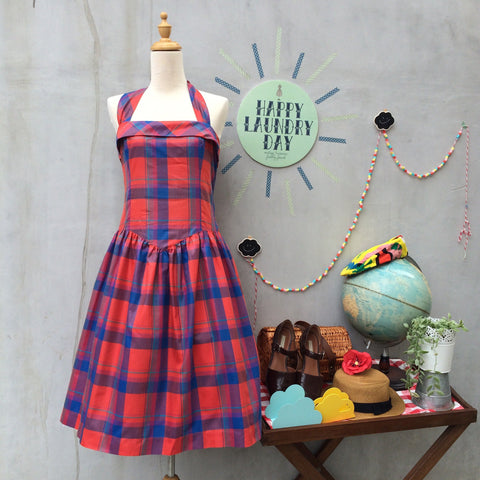 Rock-a-Babe! | Vintage Rockabilly Marilyn Monroe style Plaid Halter Dress