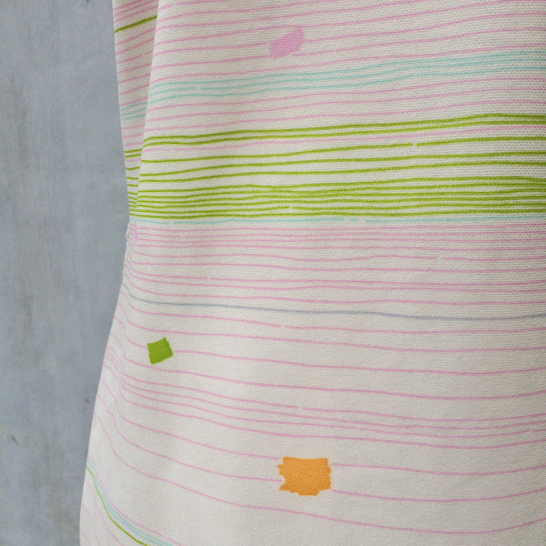 Happy Ning | Vintage 1960s 1970s Multi-colored geometric shape print and stripes Shift Dress