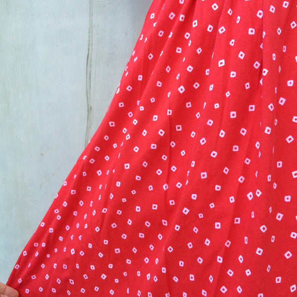 Happy Birthday SG! | Vintage 1980s made-in-Singapore red white polka dot Day Dress with POCKETS