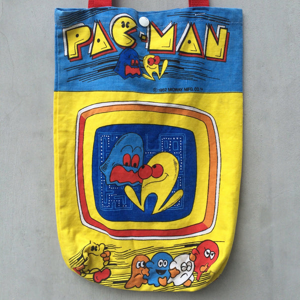 Pac-man Munch Bag | Vintage 1980s Pac-man Arcade game Book Bag