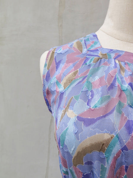 Prism Princess | Vintage 1950s 1960s Crushed sweets Stained Glass multicolour Sleeveless Dress