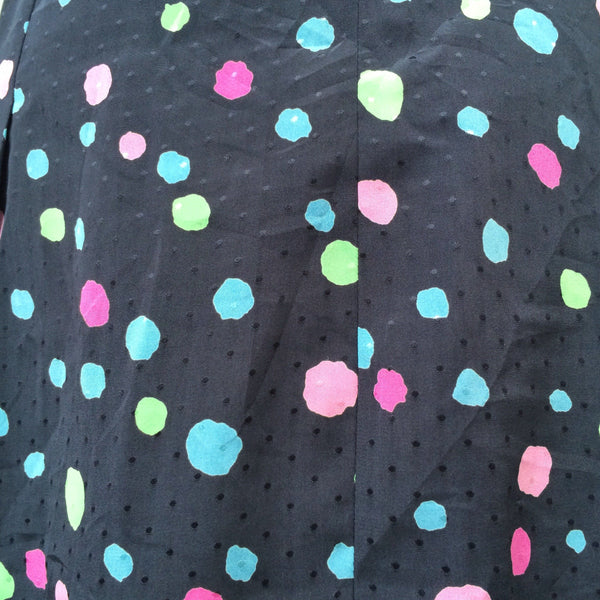 Paint me a Polka Dot | Vintage 1960s 1970s painted abstract polka dot Summer Sweets satin skirt