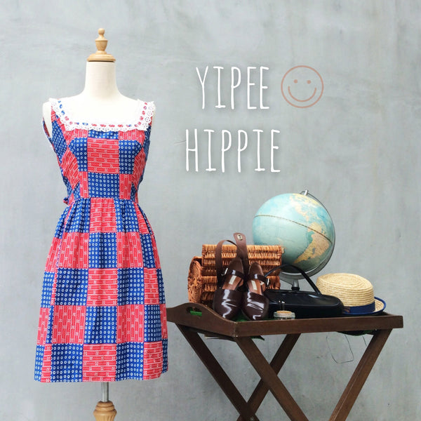 SALE! | Yippee Hippie | 1970s Lanz Original bright festival dress