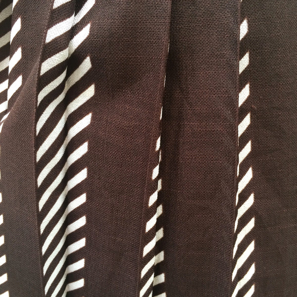 Midsummer's Night Party | Vintage 1950s pleated Brown and white striped Party Surprise Skirt