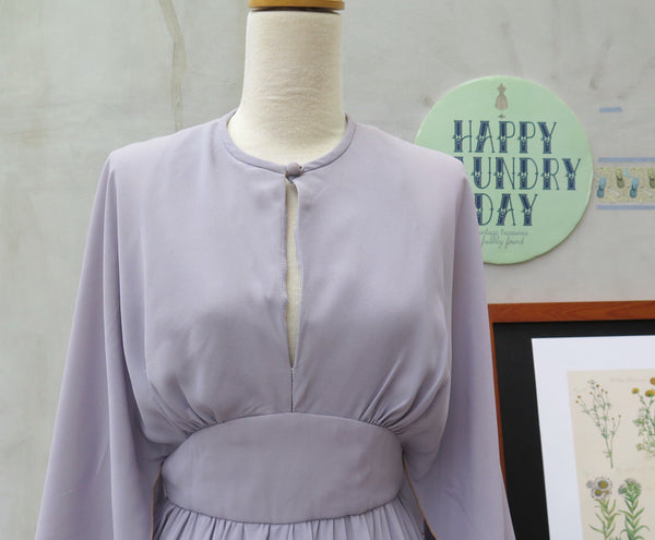 Consignment | Lady in Lavender | Vintage 1960s 1970s Flowy sleeves Long Evening Gown