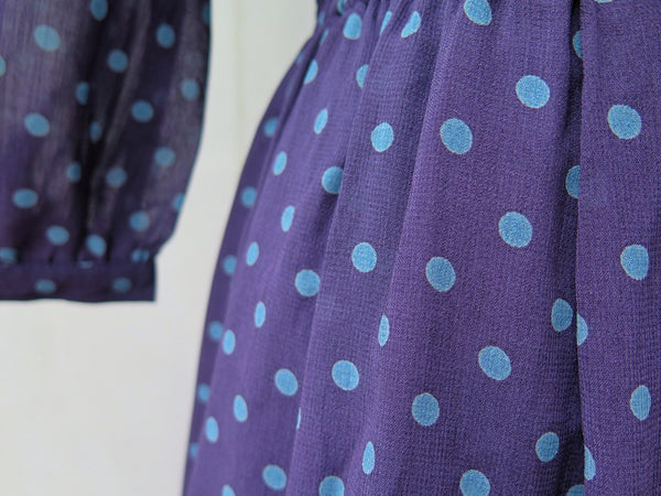 Poppins dots | Vintage 1950s 1960s 3/4-sleeve Collared shirt dress