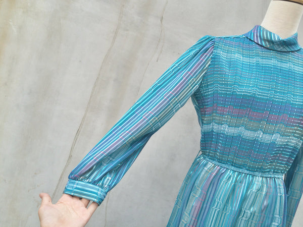 Blue Angel | Rare 70s Mint vintage holographic Pleated Dress