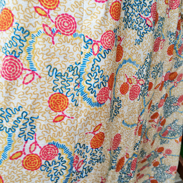 SALE! | Swirls | Vintage 1970s hippie bohemian chic Groovy Floral op art print Tent Dress