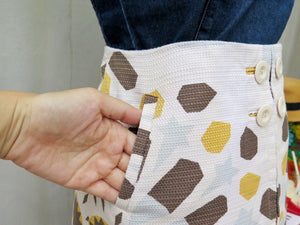 Future Shapes | Modern retro-inspired Geometric Sunburst print Skirt with Pockets