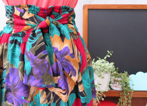 Hula Woola | Vintage 1980s Safari floral jungle print Midi Skirt