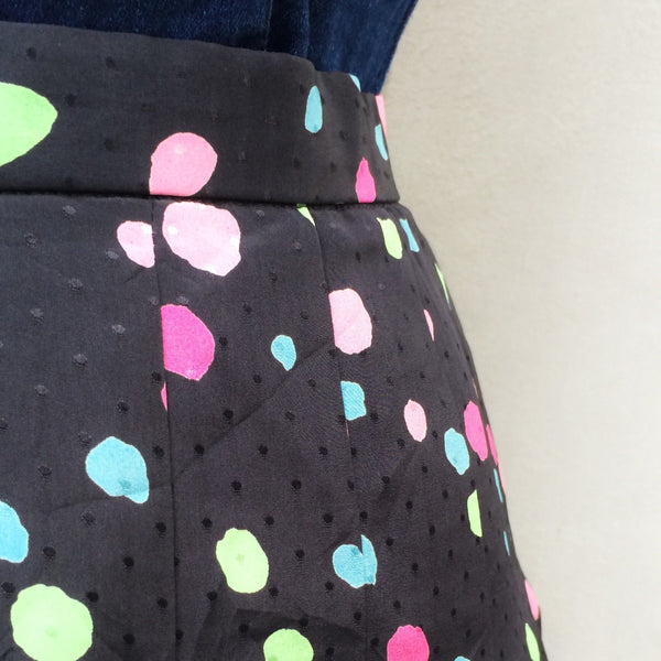 Paint me a Polka Dot | Vintage 1960s 1970s painted abstract polka dot Summer Sweets satin skirt