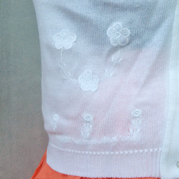 Butterfly Lovers | Vintage 1950s Butterflies and Clouds White and Pure Sweater