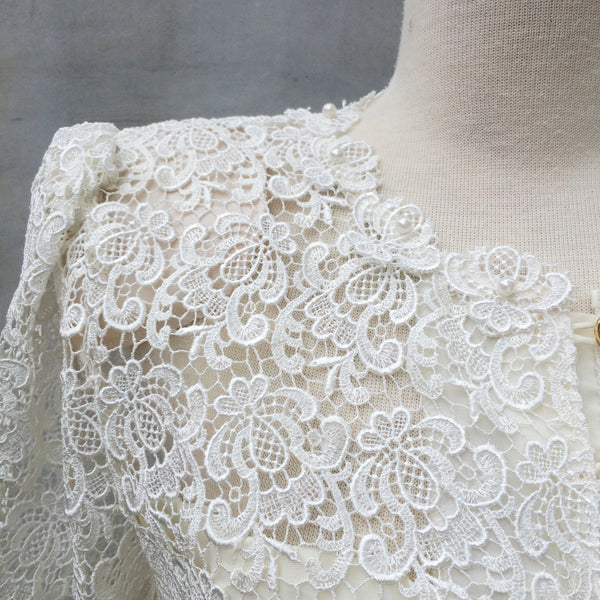 SALE! | Works of Lace | Vintage 1980s Full lacework Dinner Jacket with cute pearlised buttons