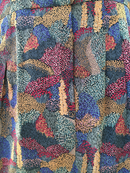 SALE ! |  Black Forest | Vintage 1970s ruffles multi-polka dot matisse pattern print Day Dress