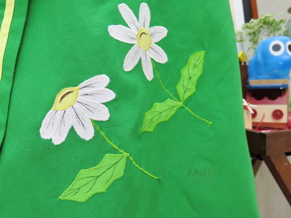 Wayside Daisies | Vintage DMD designer signed 1960s 1970s Wrap skirt with Applique Daisy
