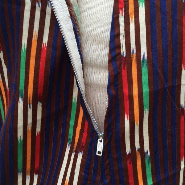 Tiki Contiki | Vintage Atomic 1950s coloured Ethnic-inspired Striped tent dress pockets