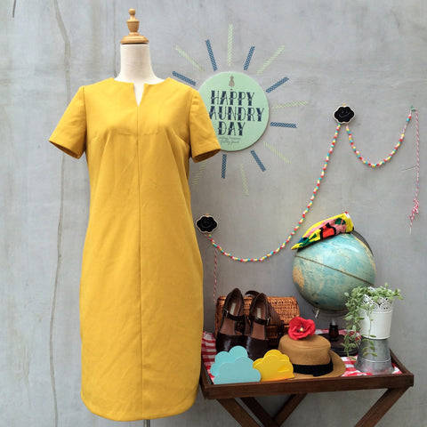 Muster up Mustard | Vintage 1960s twiggy mod Mustard Yellow Shift dress