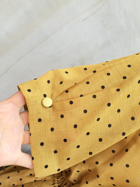 Itti Bitti Yellow Polka Dot | Mustard yellow Vintage 1950s day dress