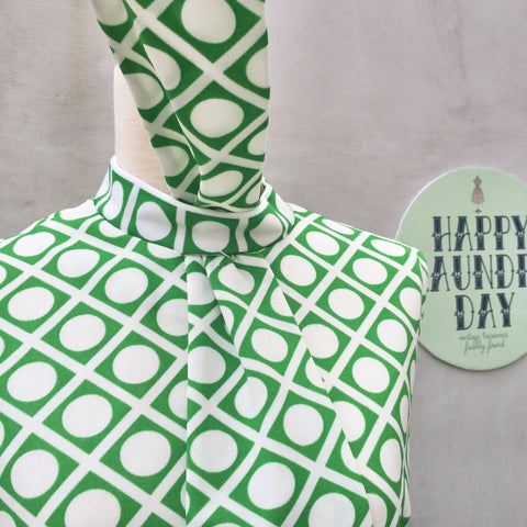 Green Groove Baby | Vintage 1960s Green and White Polka Dot | Shagedelic Baby!