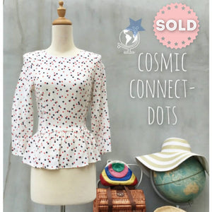 SALE! | Cosmic Connect | Vintage 80s Peplum polka dot blouse