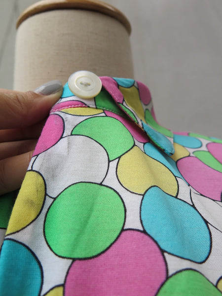 Up up and away! | Vintage 1980s colourful balloons print Shirt Dress