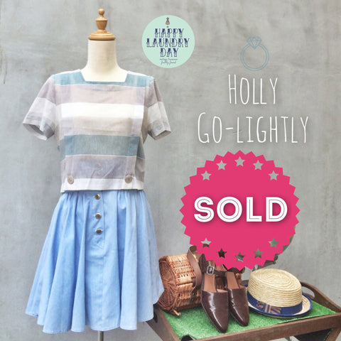 Holly Go-lightly | Vintage 60s pastel BIG stripes Kimono fabric Crop top