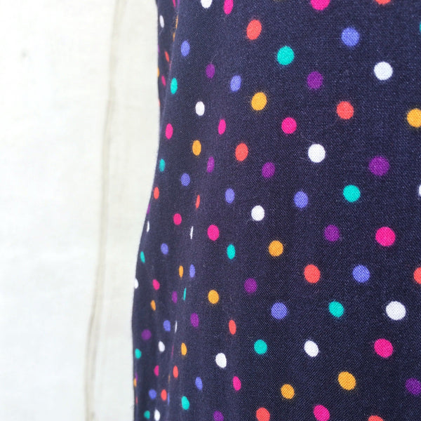 Falling Confetti | Vintage 1980s Multi-colored Confetti Polka dot Sleeveless Tank Dress