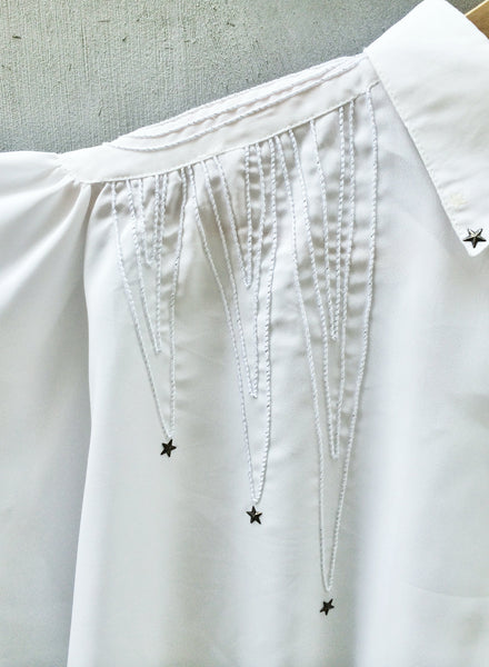 Star Bright | Vintage 1980s western style Embroidered Cowboy star highlight Shirt Blouse