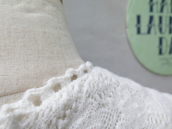 Shelia | Vintage 1960s crochet white sheath dress