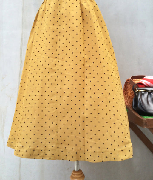 Itti Bitti Yellow Polka Dot | Mustard yellow Vintage 1950s day dress