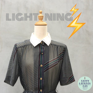 Lightning | Vintage 1970s Electric Company retro Techni-color Dress