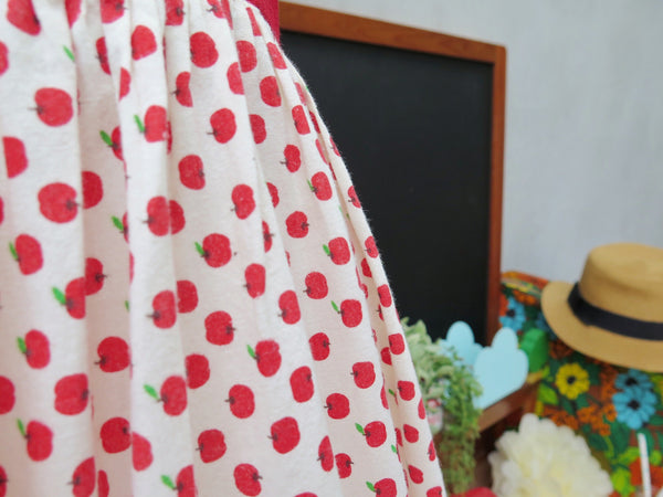 Newton's Law | Vintage 1980s-does-1950s apple print Pretty Day Dress