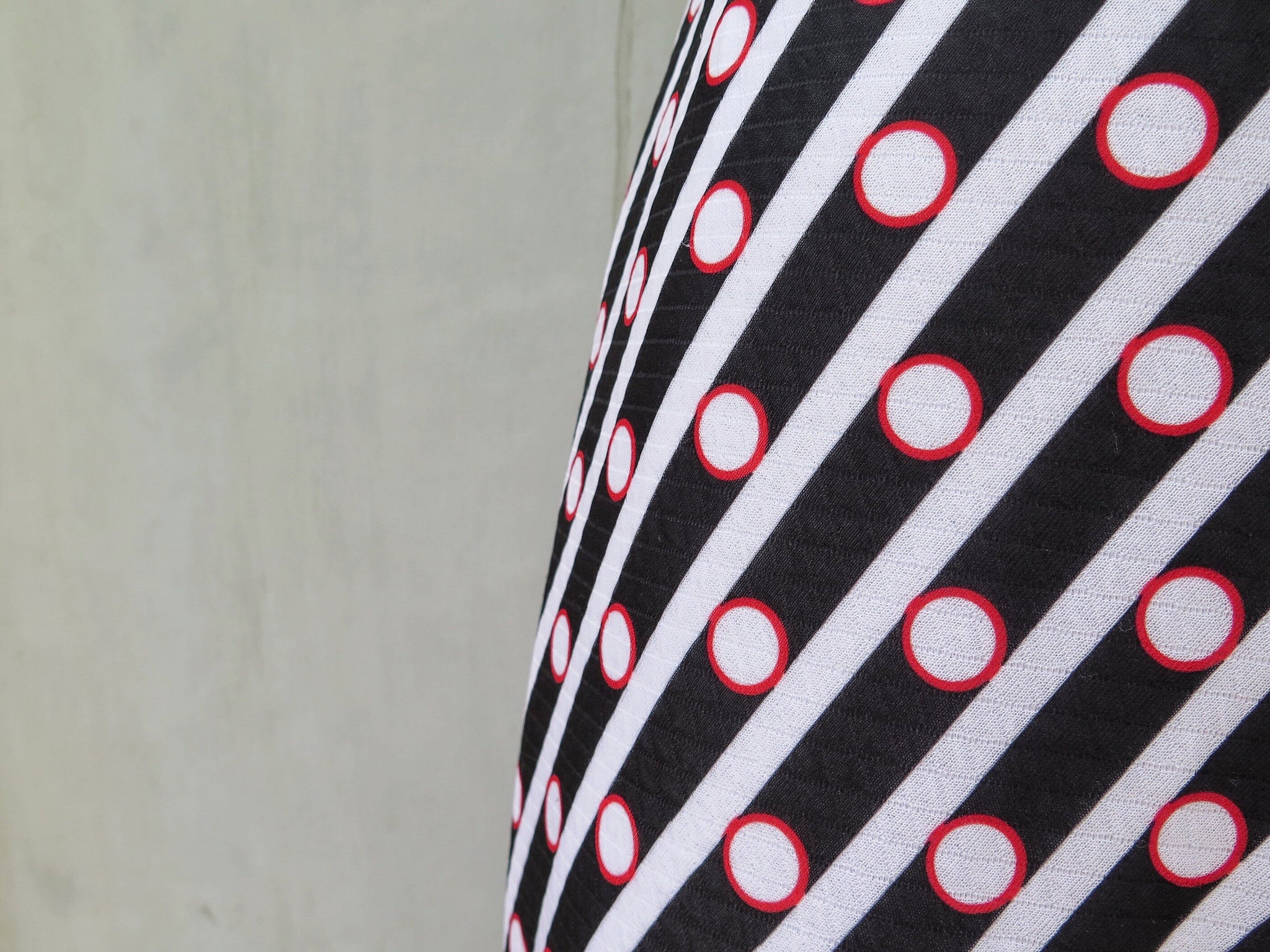 Paige | Vintage 1960s 1970s Retro Psychedelic Disco Pop Maxi Skirt with White & Red polka dots