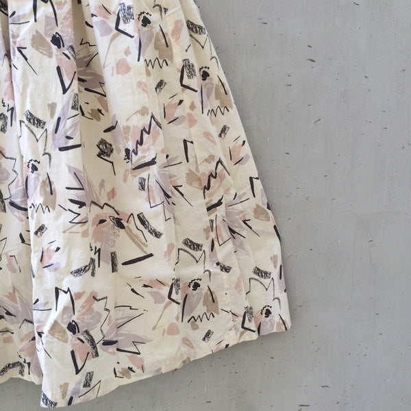 SALE ! | Vintage 1980s abstract floral shapes print Pastel Midi Skirt