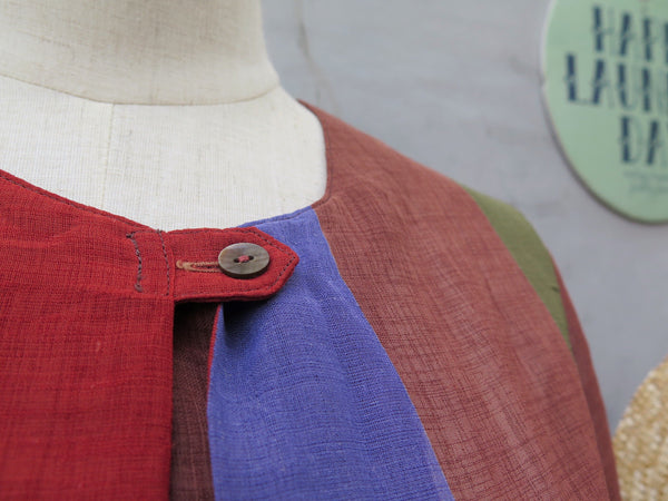 Charlene Brown | Vintage 1960s 1970s colorful stripes autumn brown and winter blue