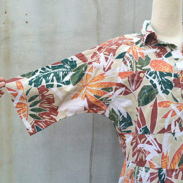 Tiger Ferns | Vintage 1980s Shirtwaist Dress in Cool Oversized fit with Pockets