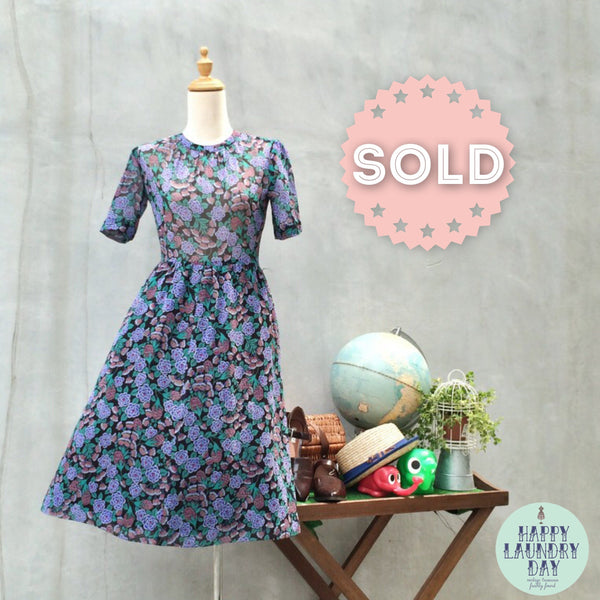 SALE! | Lavender Spring | Vintage 1940s style Floral retro tulips and roses