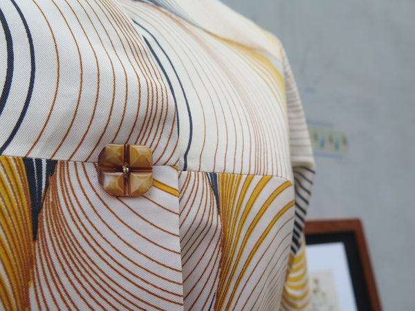 Geo-gio | Vintage 1960s Retro Mod geometric abstract print shirt shift dress