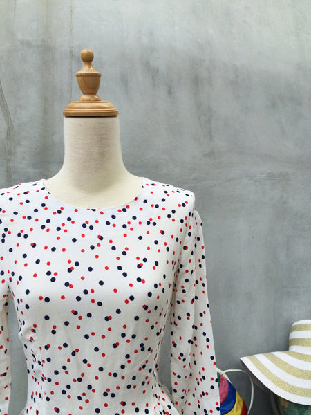 SALE! | Cosmic Connect | Vintage 80s Peplum polka dot blouse