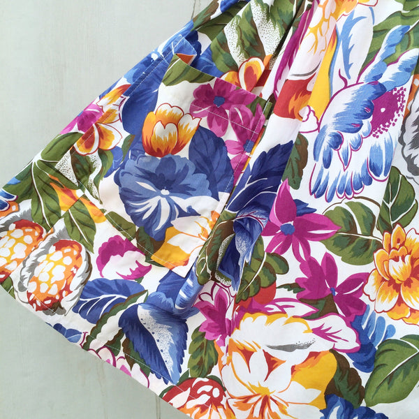 Botany Brittany | Vintage 1980s does 1950s short version of the Floral Botanical print circle skirt