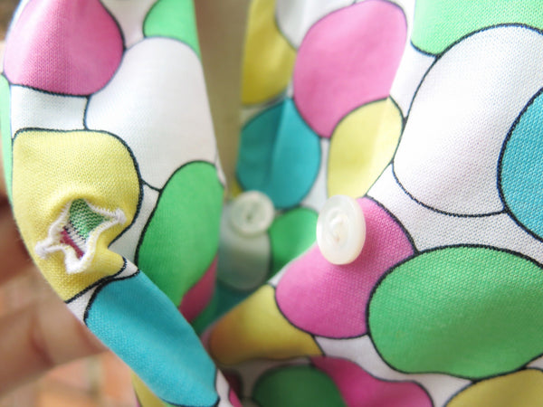 Up up and away! | Vintage 1980s colourful balloons print Shirt Dress