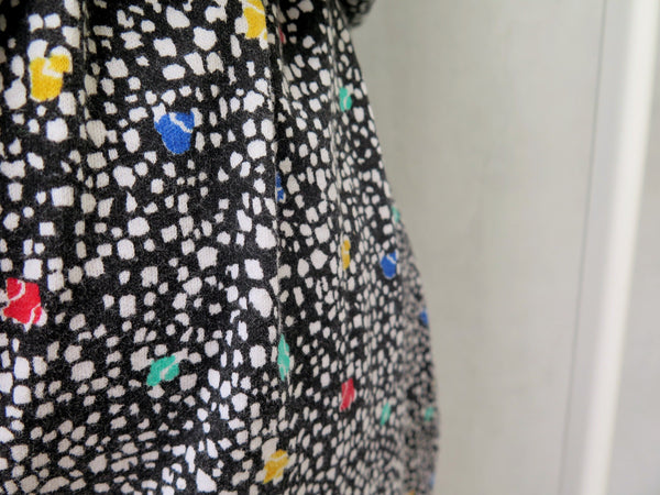 Mosaic Order | Vintage 1980s Multi-colored polka dots Romper Playsuit