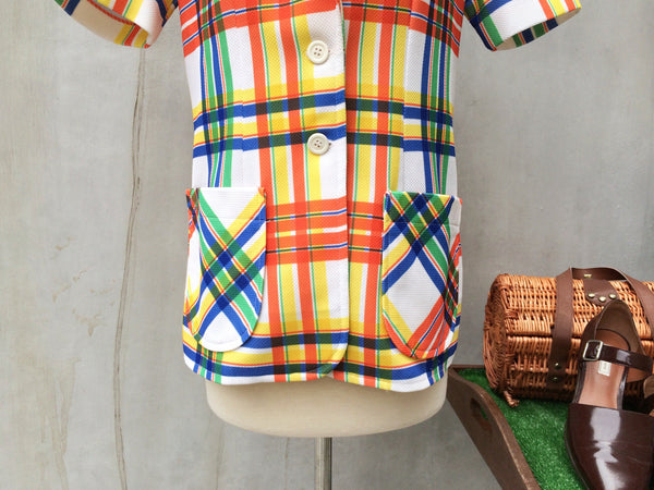 SALE | Candied Stripers | Vintage 1960s 1970s multi-colored stripe Groovy retro mod Jacket