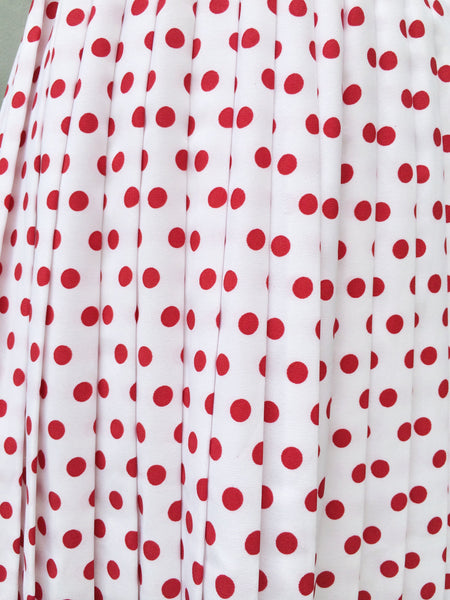 Candyland | Vintage 1960s red & white polka dotted Accordion Pleat skirt