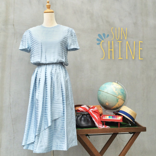 Blue Shine | Vintage 1970s disco swing semi-formal Party Dress