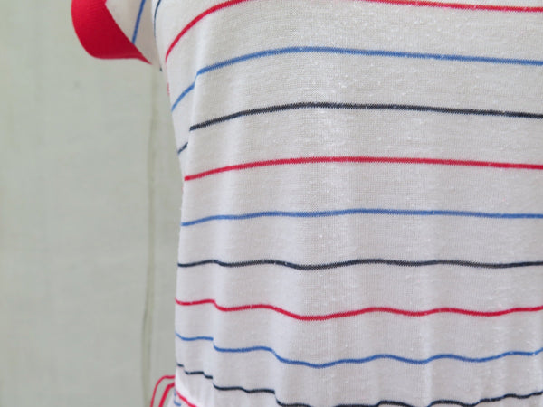 Hallie | Vintage 1980s striped Nautical theme jersey dress