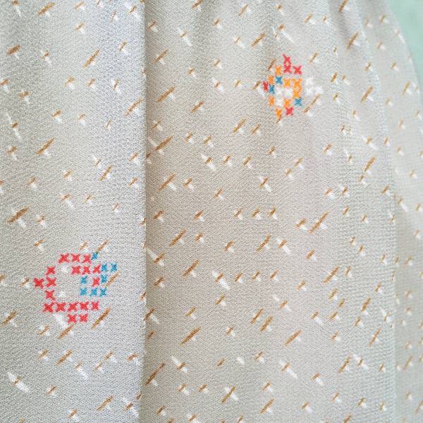 SALE | Stitch in Time | Saves Nine! Lovely Cross-stitch retro print Square neckline Vintage 1960s dress