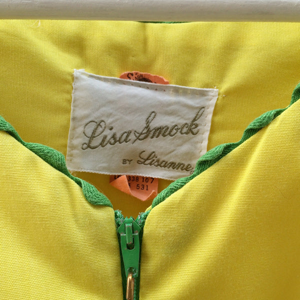 Lemon Brolly Lolly | Vintage 1950s 1960s lemon yellow Patchwork and embroidered Nautical theme zip front Romper Shorts